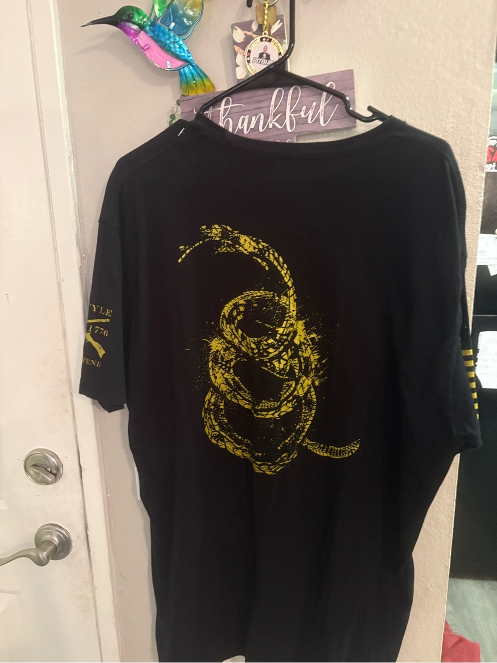Grunt Style Black T-Shirt with Yellow Snake Graphic
